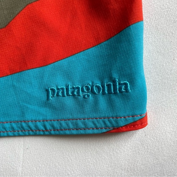 Patagonia Vibrant Red and Teal Board Shorts for Men - Picture 4 of 9